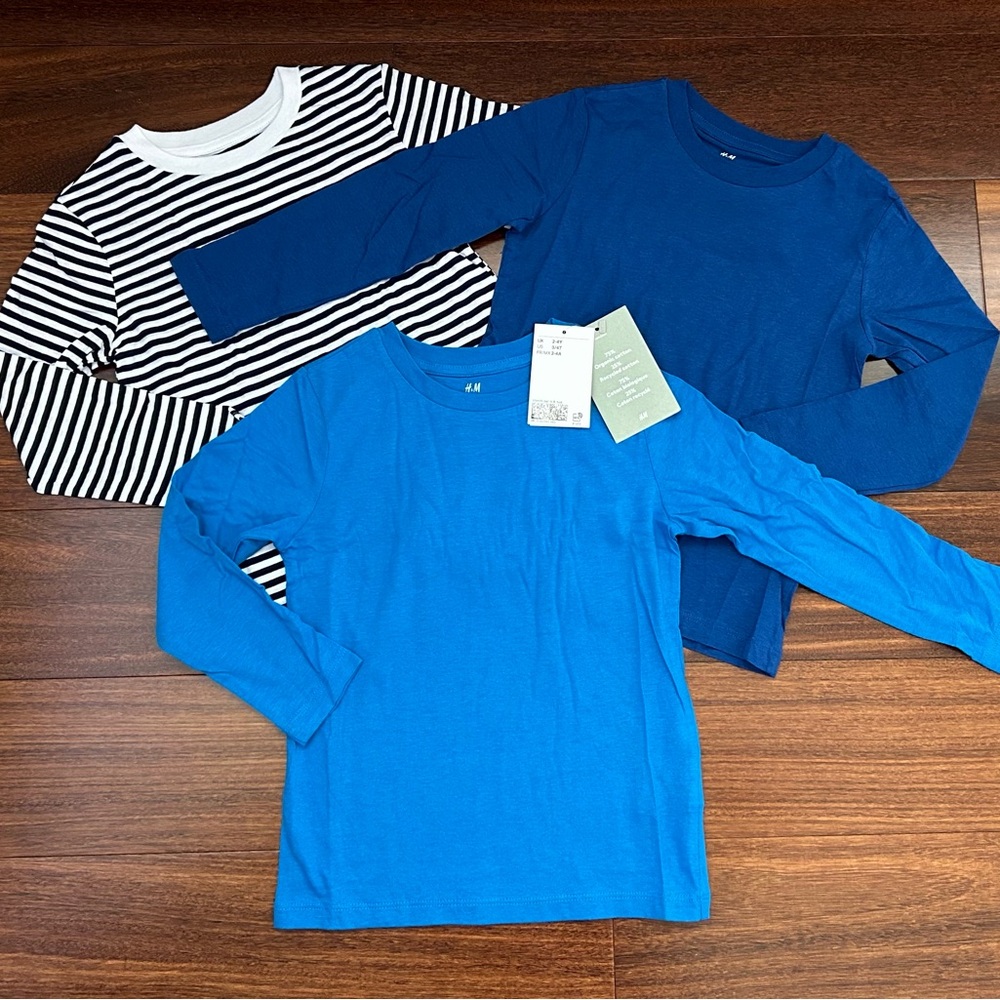BNWT H&M Kids Long Sleeve Shirt Trio